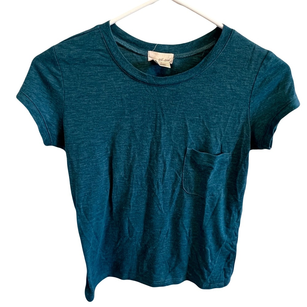 Wet Seal Women’s Teal Short Sleeve Baby Pocket Tee Shirt Size Small S